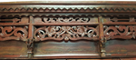 Carved Lattice and Floral Red Chinese Antique Wedding Chest