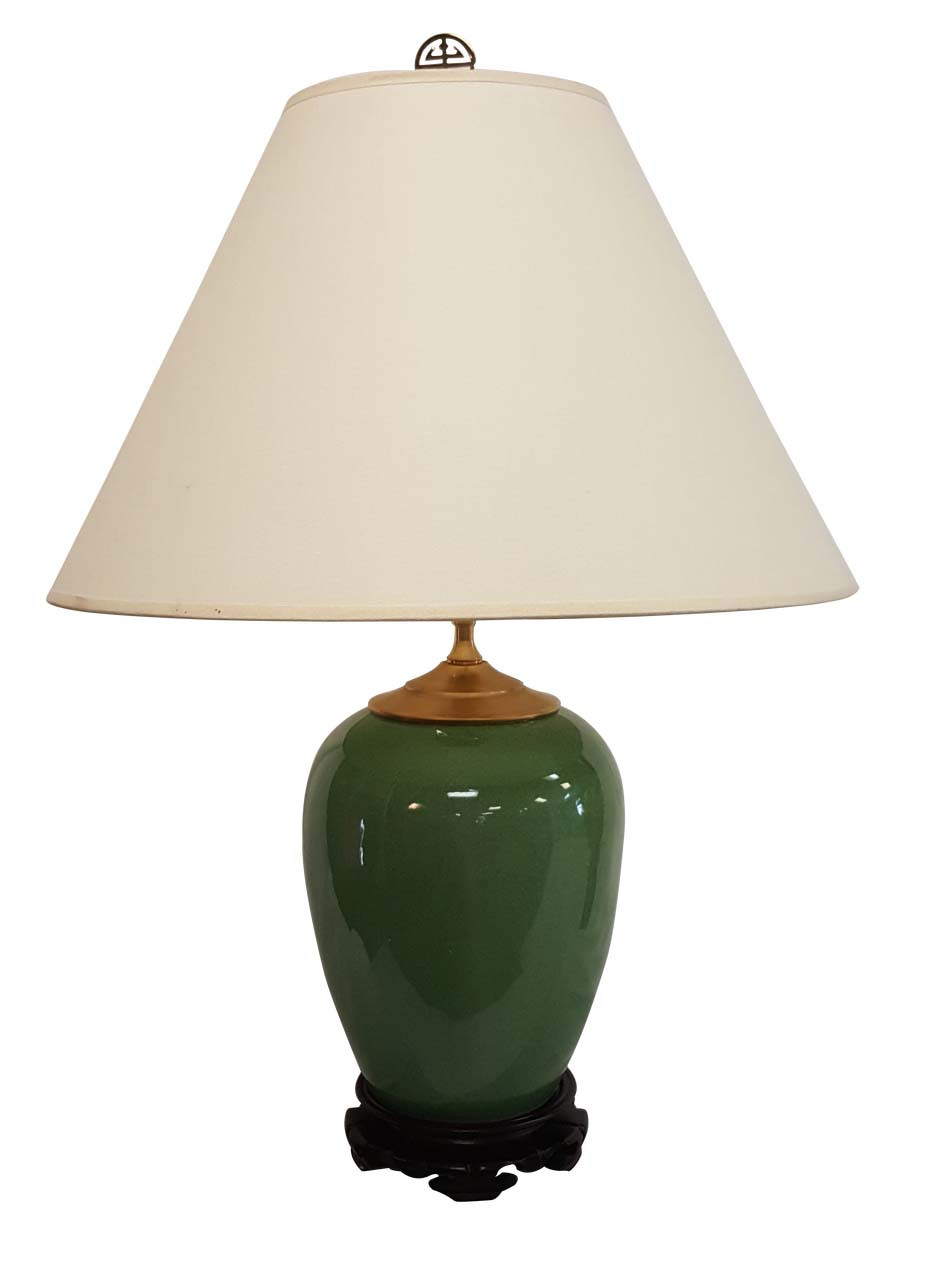 light green ceramic table lamp