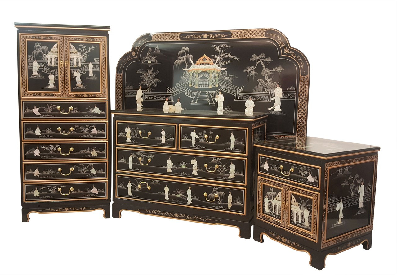 chinese lacquer bedroom furniture