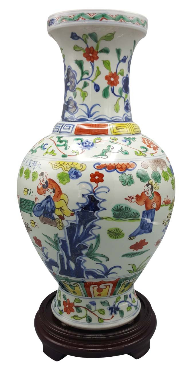 Old Chinese Ceramic Artistic Painting outlet Painted Children's entertainment patterns Vase