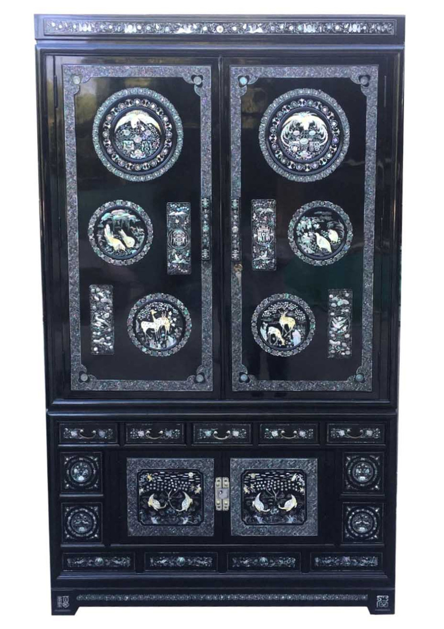 Details about   Korean Inlaid Mother of Pearl Handmade Chinoiserie Oriental Table Storage Drawer 