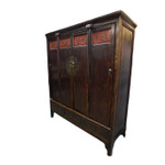 Hand Carved Cabinet 60" Wide in Antique Chinese Elmwood