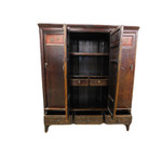 Hand Carved Antique Chinese Elmwood Cabinet 60" Wide