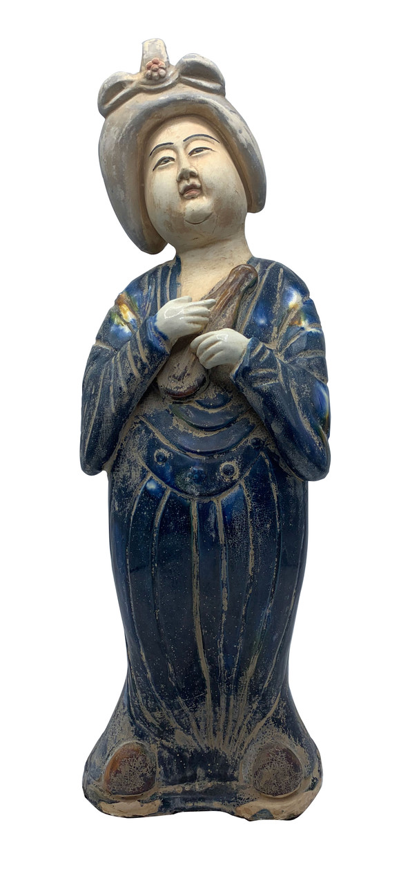 ~ Chinese ~ Ceramic Porcelain Lady Performer Lute #277 