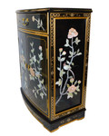 Black lacquer Oriental shoe cabinet