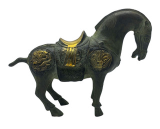 Oriental Tang Dynasty Horse Bronze Statue