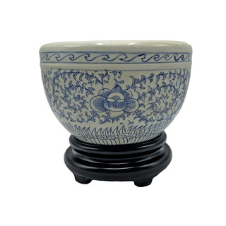 Oriental Planter with Wooden Base