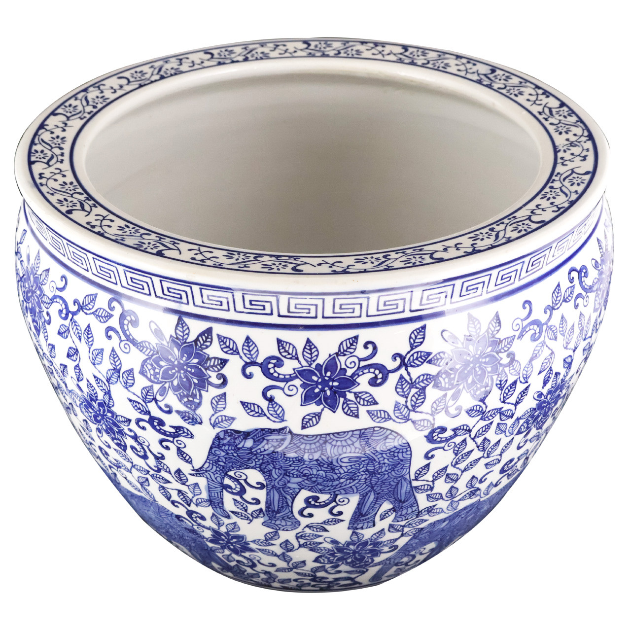 Oriental Furniture Warehouse Blue And White Porcelain Fishbowl