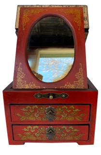 Oriental Make Up Box With Mirror