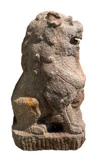 Oriental Asian Lioness Granite Statue