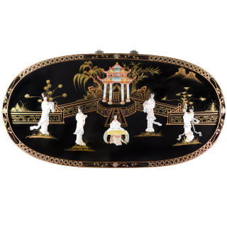 Palace Scenery Oval Wall Plaque With Mother of Pearl