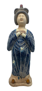 Chinese Statue Lady Musician With Thumb Harp