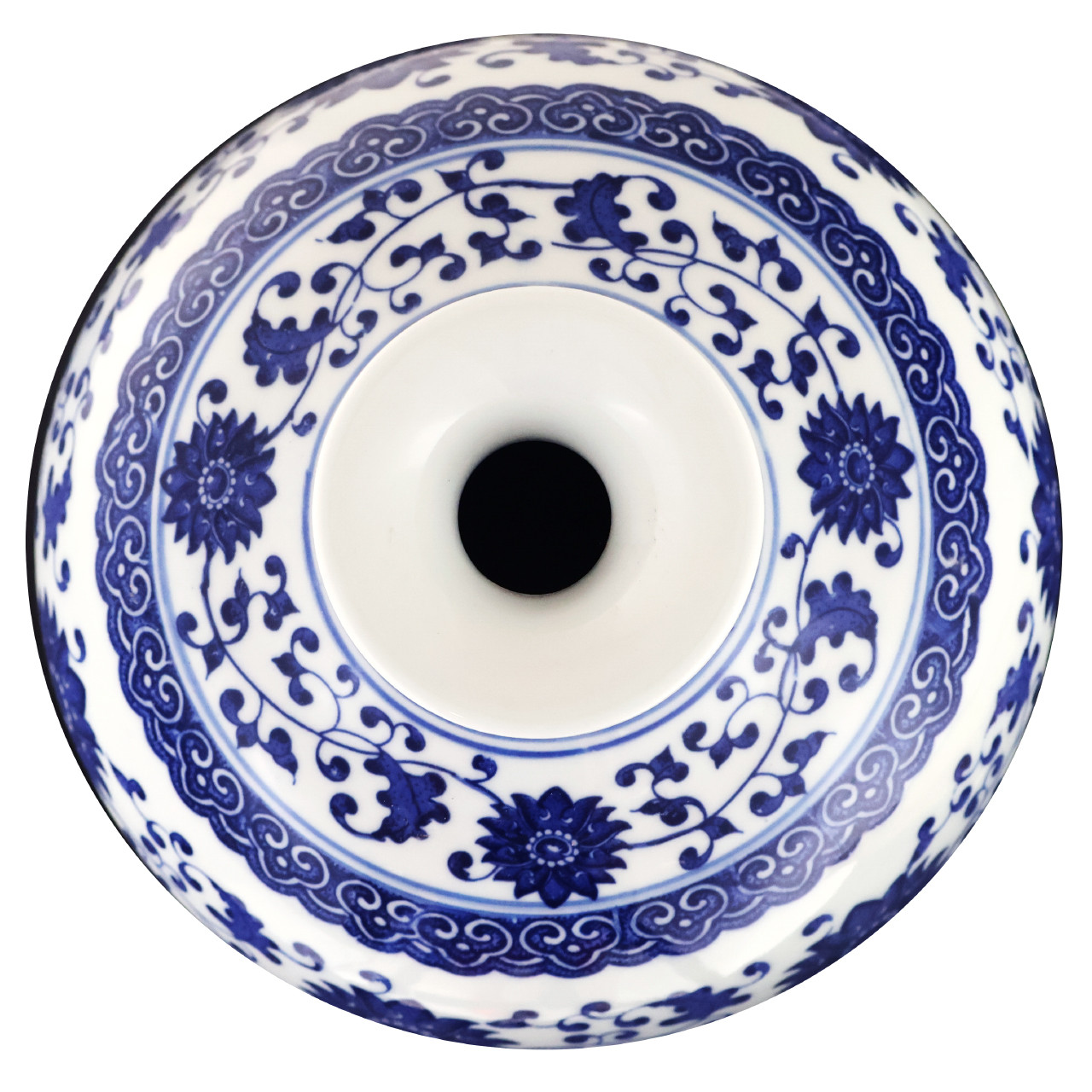 Oriental Furniture Warehouse Chinese Floral Vine Blue and White