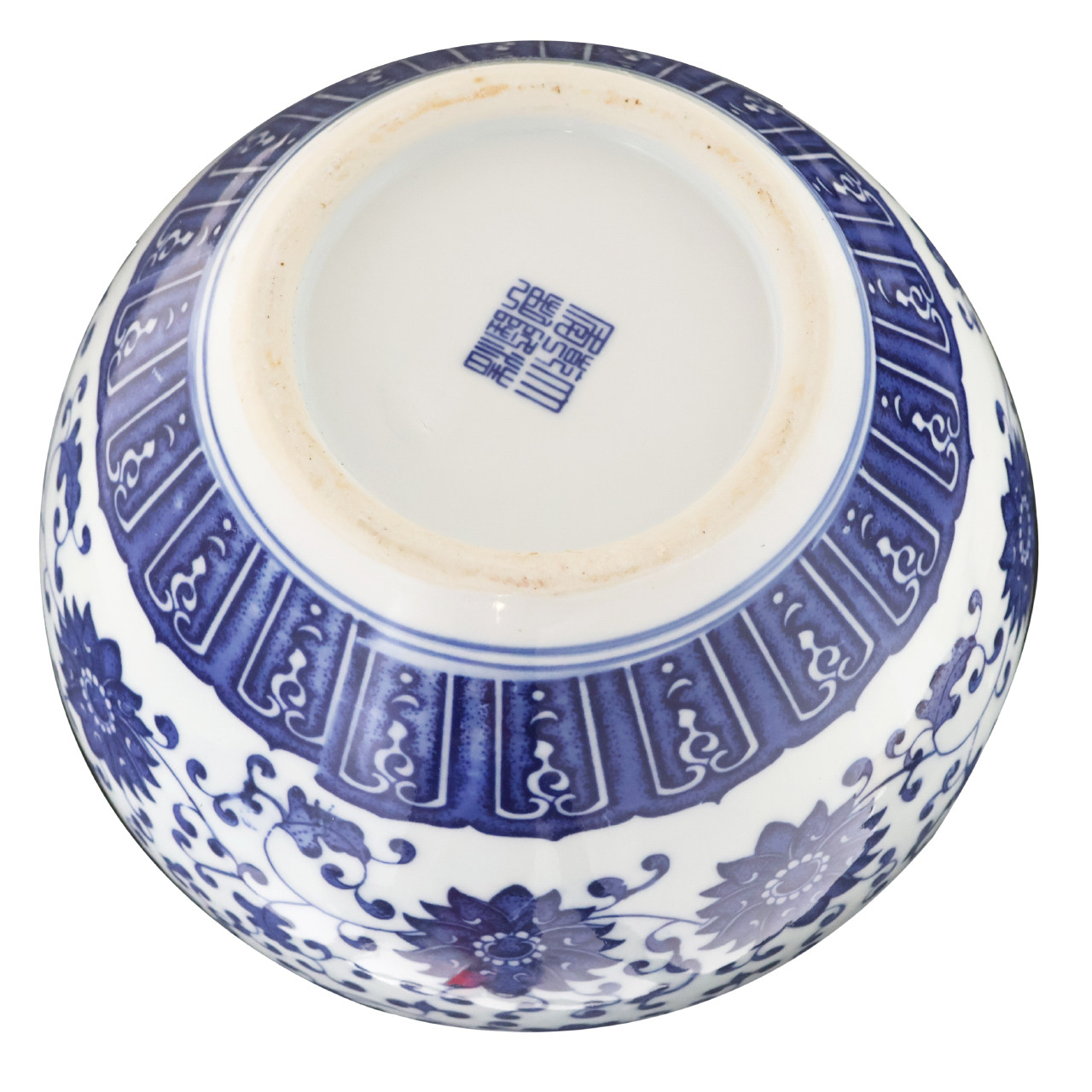 花 cham Oriental Furniture Warehouse Chinese Floral Vine Blue and White
