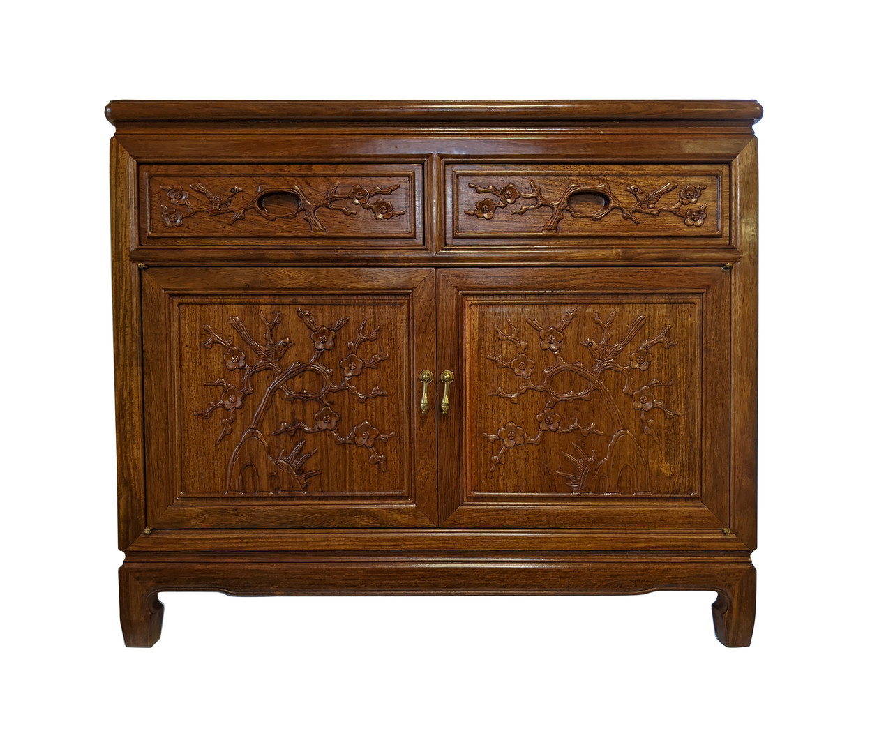 Bird and Flower Rosewood Console Cabinet - Oriental Furniture Warehouse ...