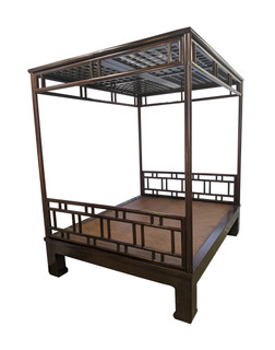 Lattice Carved Chinese Wedding Canopy Bed