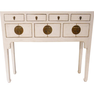 Chinese Console Table Lady Chest in Antique White