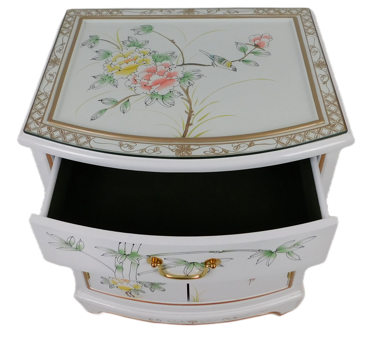 トールペイント「Table Collection」 Oriental Furniture Warehouse Oriental End Table with Hand