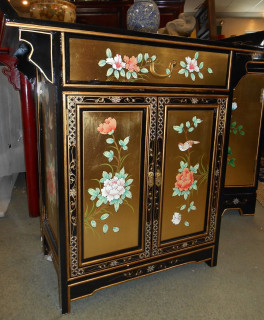 Oriental Altar Cabinet With Lacquer Finish in Gold