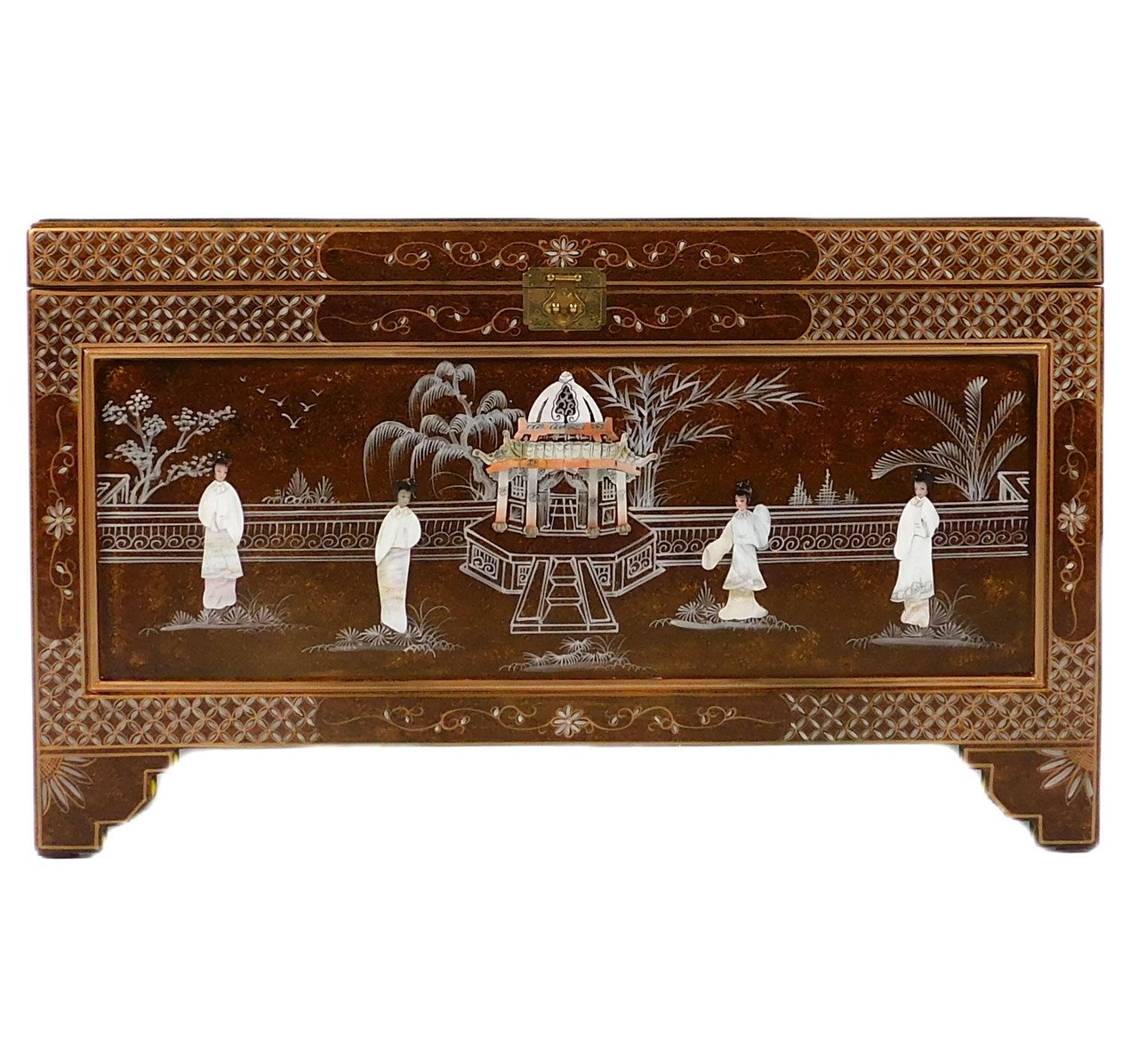Oriental Furniture Warehouse Large Brown Lacquer Oriental Mother
