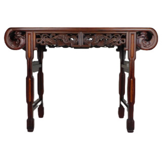 Rosewood Chinese Altar Table With Hand Carved Phoenix Design