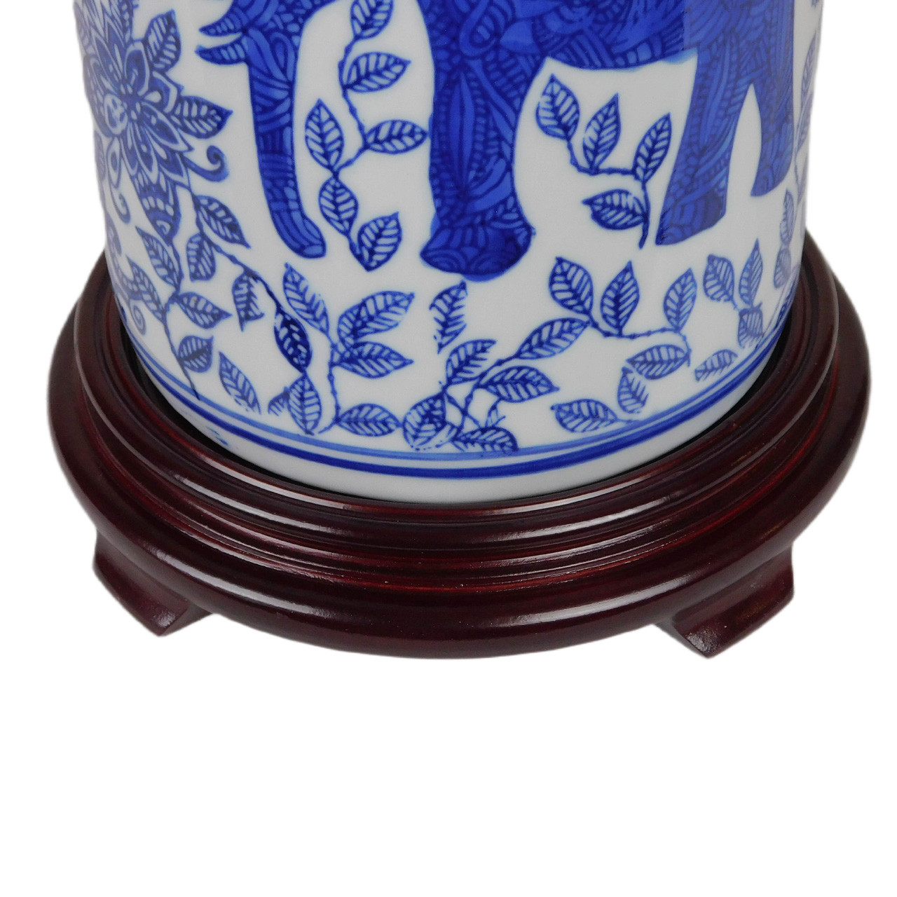 Oriental Furniture Warehouse Blue and White Elephant Porcelain