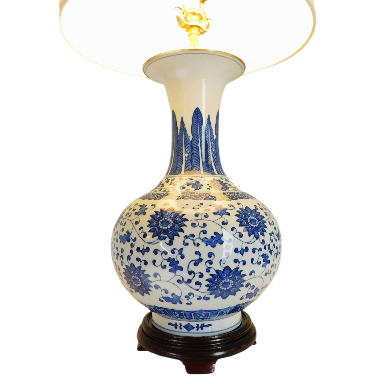 Oriental Furniture Warehouse Long Neck Lamps in Chinese Porelain
