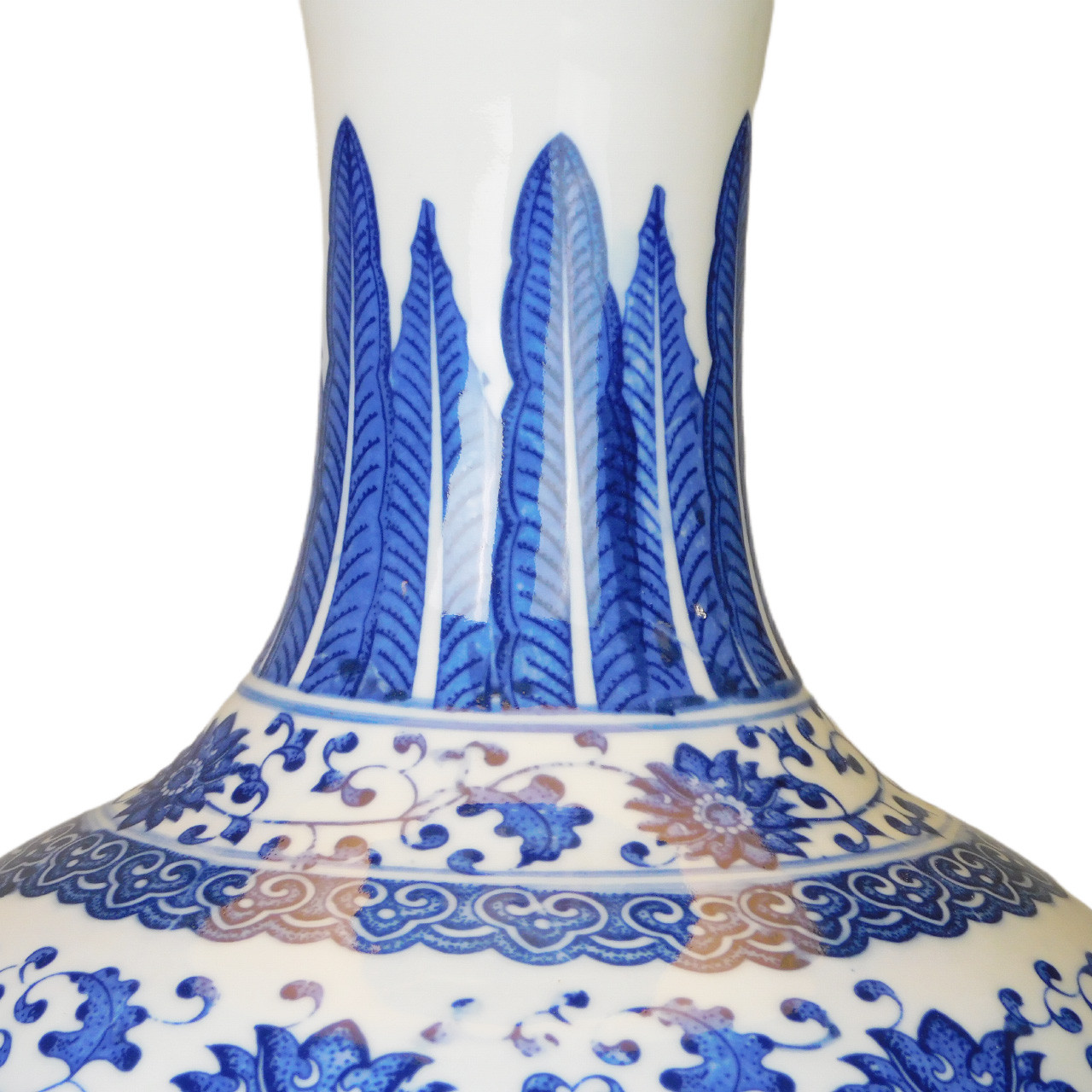 Oriental Furniture Warehouse Long Neck Lamps in Chinese Porelain