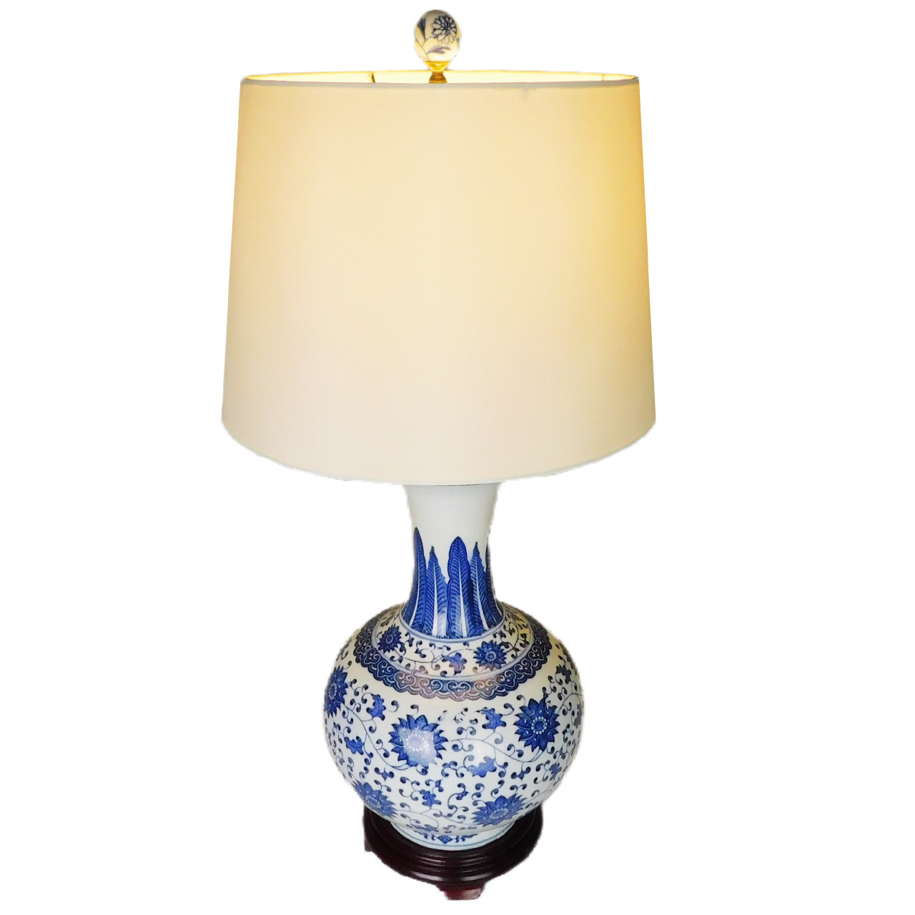 Oriental Furniture Warehouse Long Neck Lamps in Chinese Porelain