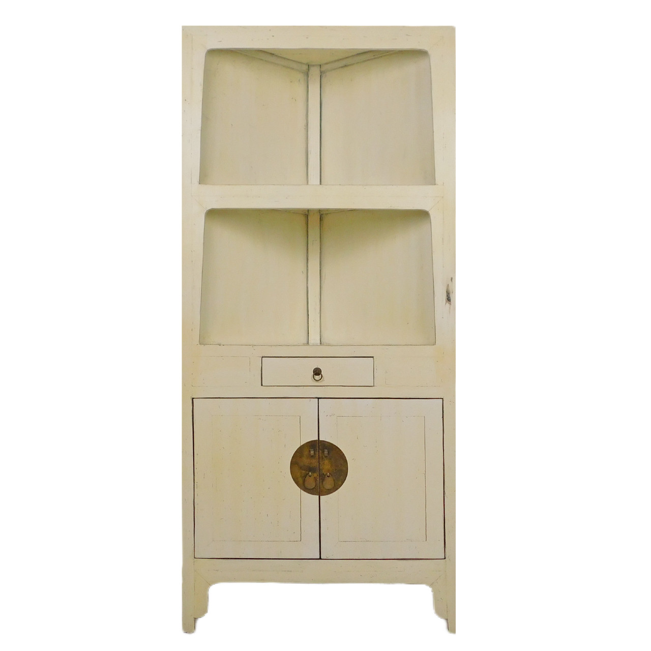 Antique white deals corner curio cabinet