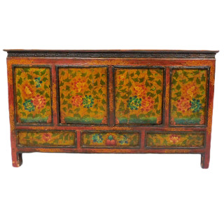 Tibetan Antique Storage Lowboy Cabinet