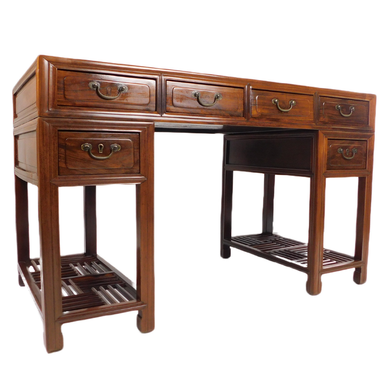 Chinese Antique Writing Desk in Oriental Elmwood 54