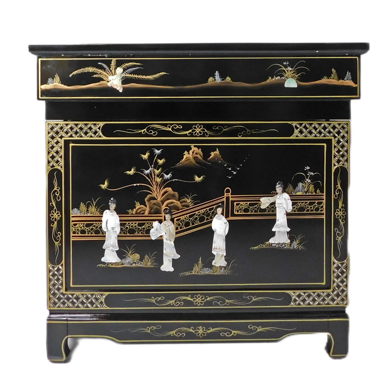 Oriental Furniture Warehouse Oriental Desk in Black Lacquer
