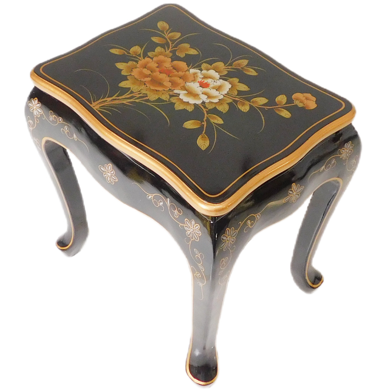 Oriental Furniture Warehouse Black Lacquer French Table Painted