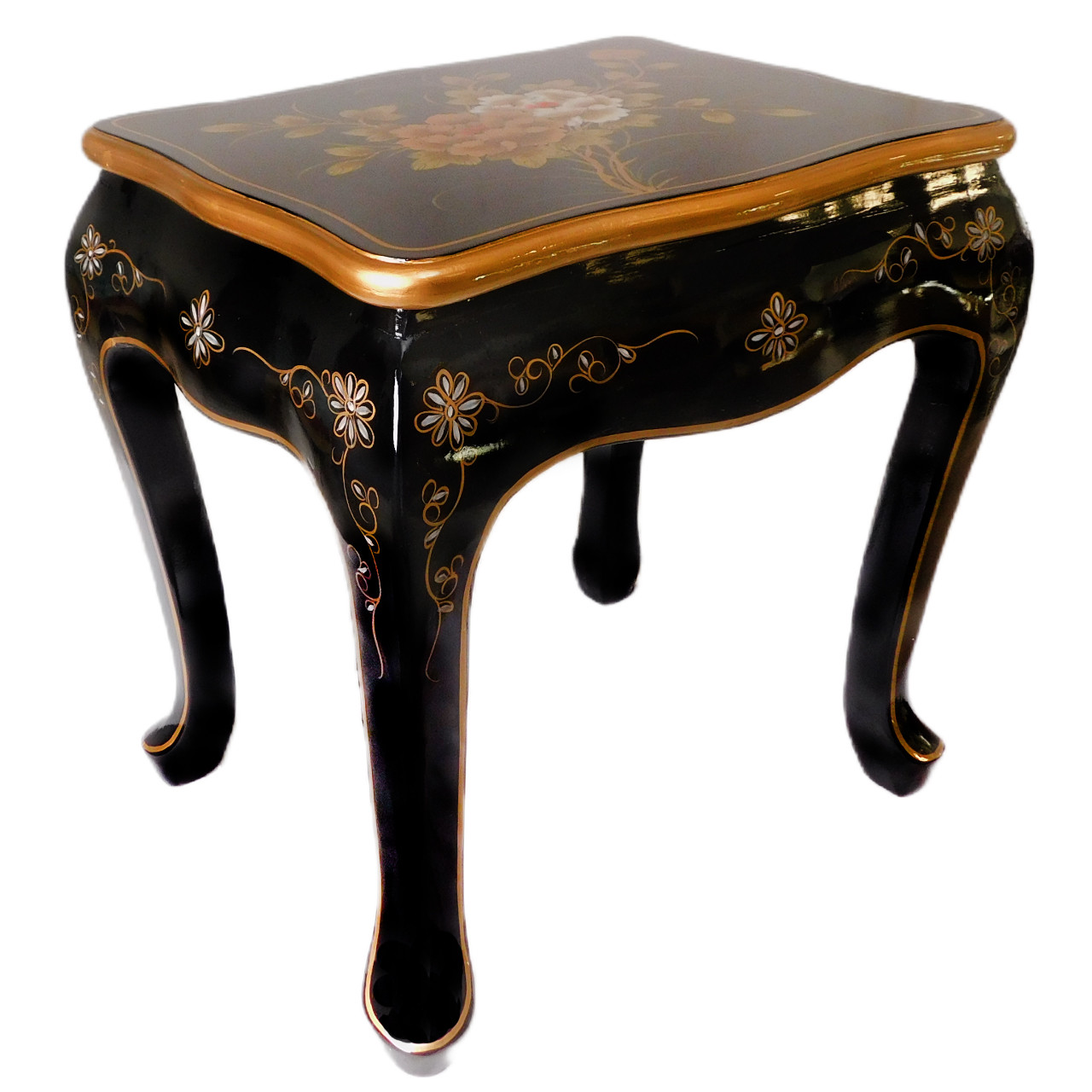 Oriental Furniture Warehouse Black Lacquer French Table Painted