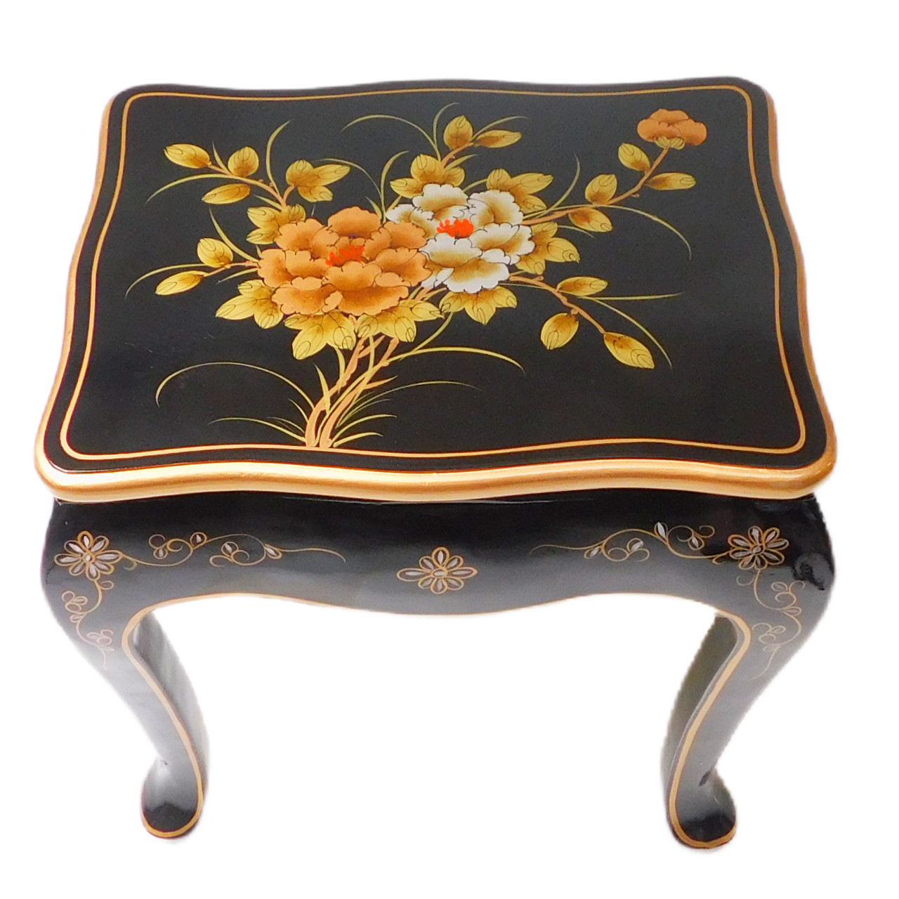 Oriental Furniture Warehouse Black Lacquer French Table Painted