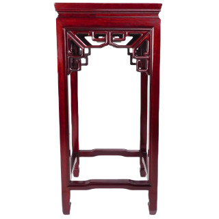 Dark Red Solid Rosewood 30" High Square Plant Stand