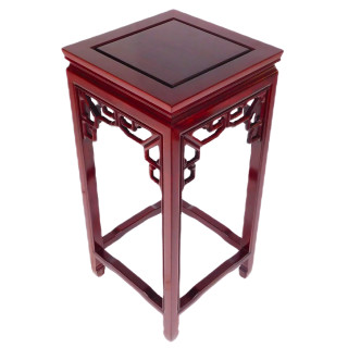 Dark Red Solid Rosewood 30" High Square Plant Stand