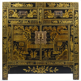 Chinoiserie Black Hall Chest