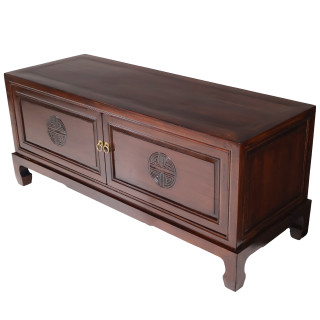 Asian Low Boy Cabinet With Long Life Carving