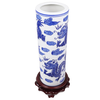  Chinese Porcelain 12" High Dragon Vase