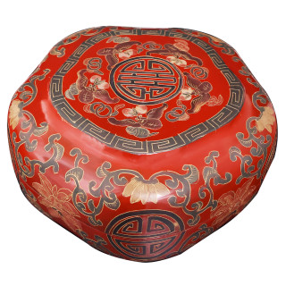 Oriental Lacquer Hexagonal Gift Box For Tabletop Storage.