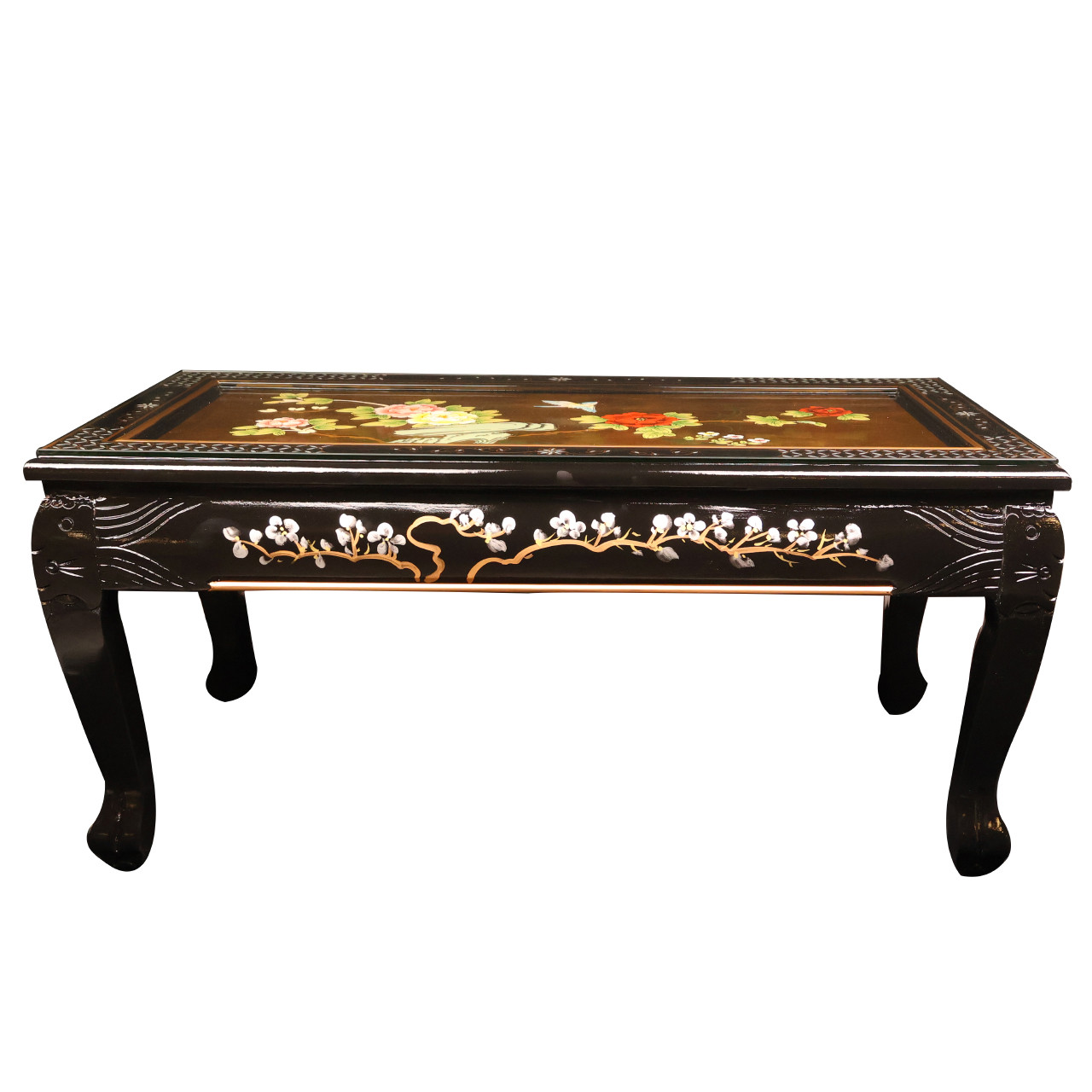 Oriental Furniture Warehouse Gold Leaf Coffee Table Hand Painted