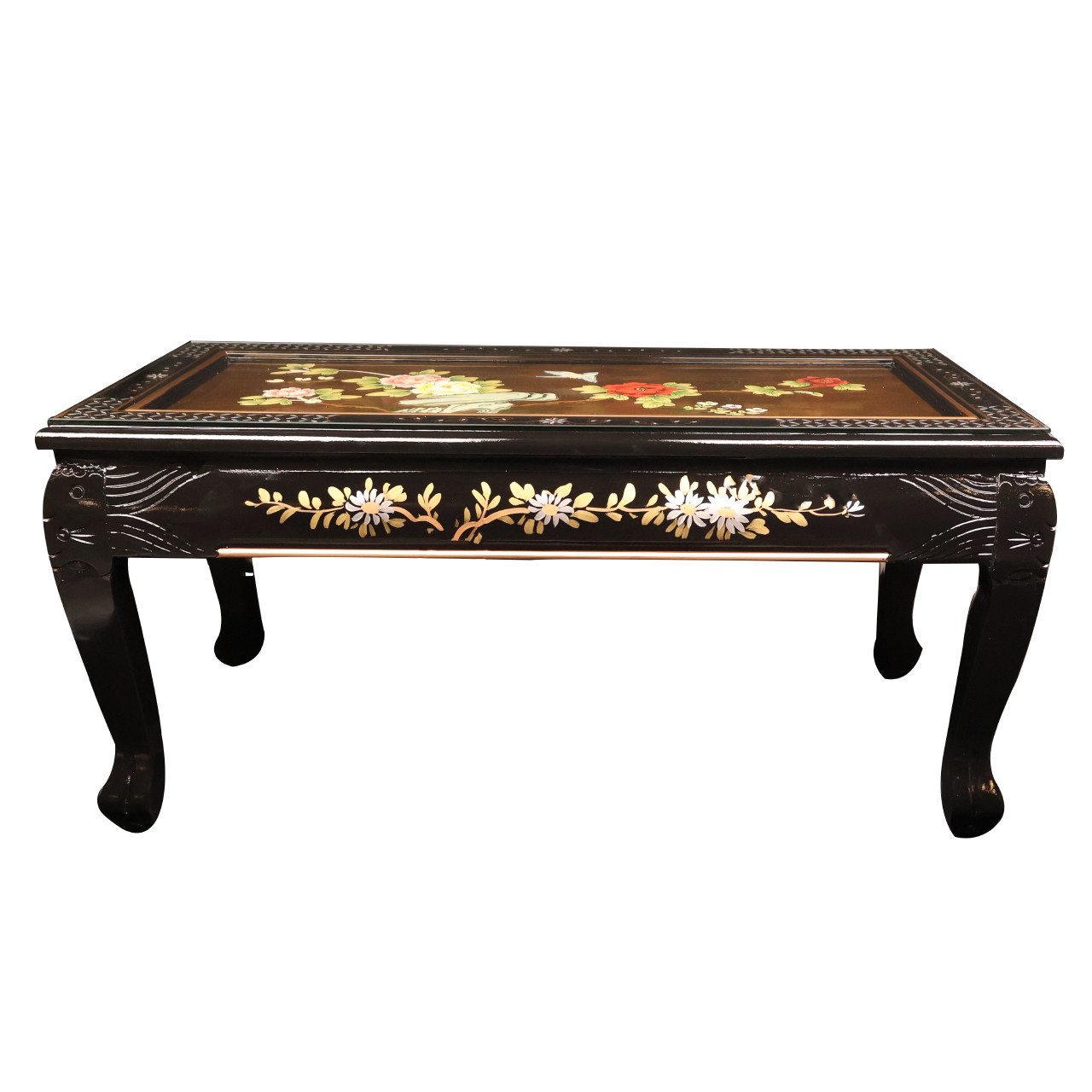 Oriental Furniture Warehouse Gold Leaf Coffee Table Hand Painted