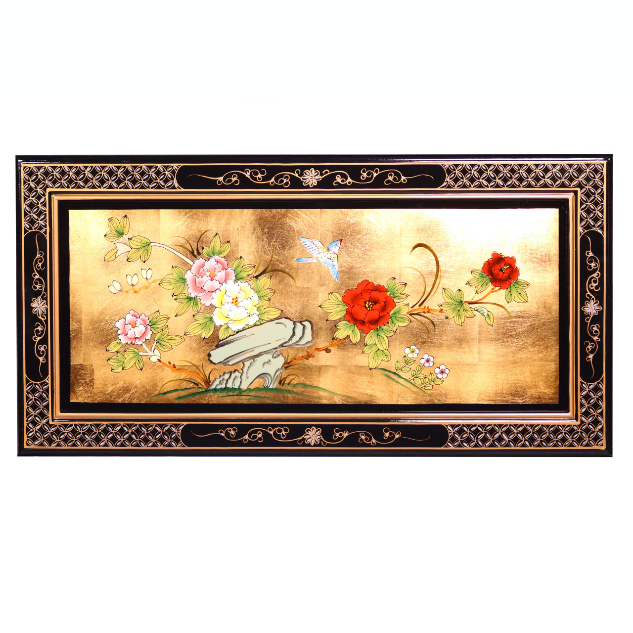 Oriental Furniture Warehouse Gold Leaf Coffee Table Hand Painted