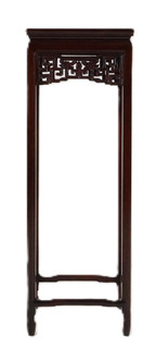 Rosewood Square Plant Stand Ming Dragon with Flaming Jewel Carving