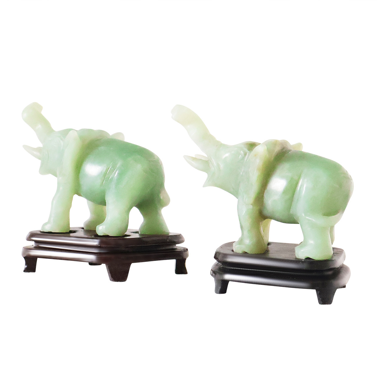 Purchase Jade Elephants Set of Two Hand Carved Serpentine Jade for