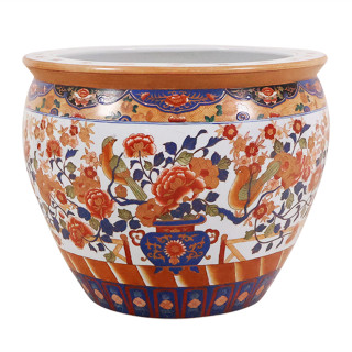 Large Handpainted Imari Porcelain Planter 20" Size