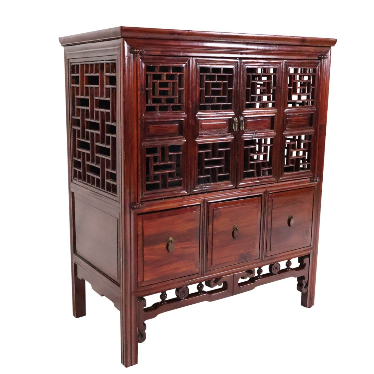 Oriental Furniture Warehouse Chinese Lattice Antique Drawer and