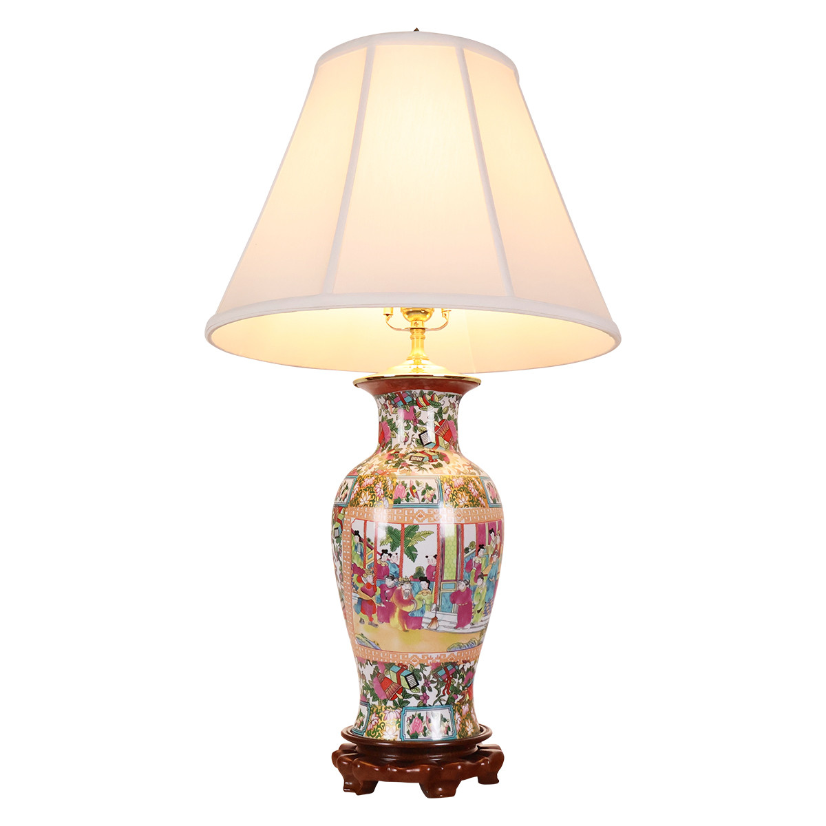 Find Elegant Rose Medallion Table Lamps , Handpainted with